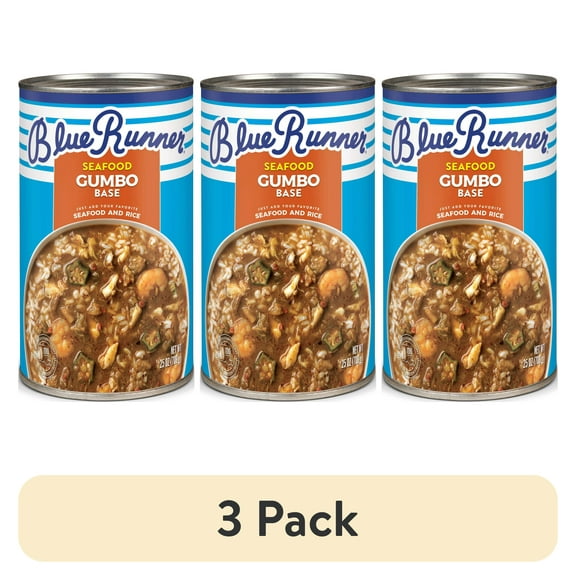 (3 pack) Blue Runner Foods Creole Seafood Gumbo Base, 25 oz Can