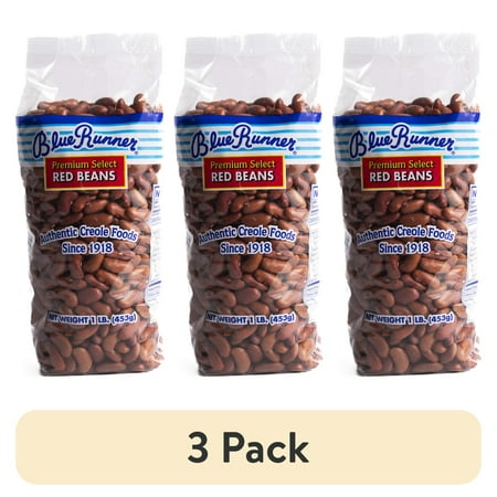 (3 pack) Blue Runner Premium Select Red Beans, Dry Light Red Kidney Beans, 2lb Bag