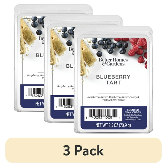 (3 pack) Blueberry Tart Scented Wax Melts, Better Homes & Gardens, 2.5 oz