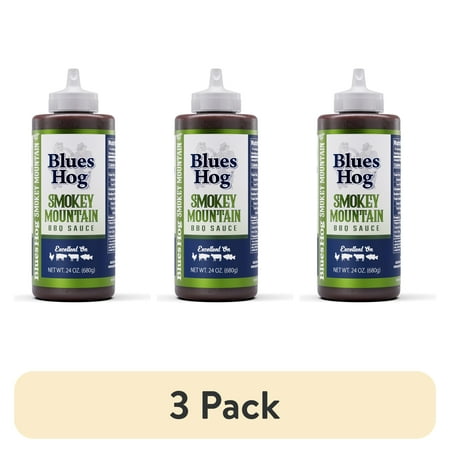 (3 pack) Blues Hog Smokey Mountain BBQ Sauce, Gluten-Free, 24 oz