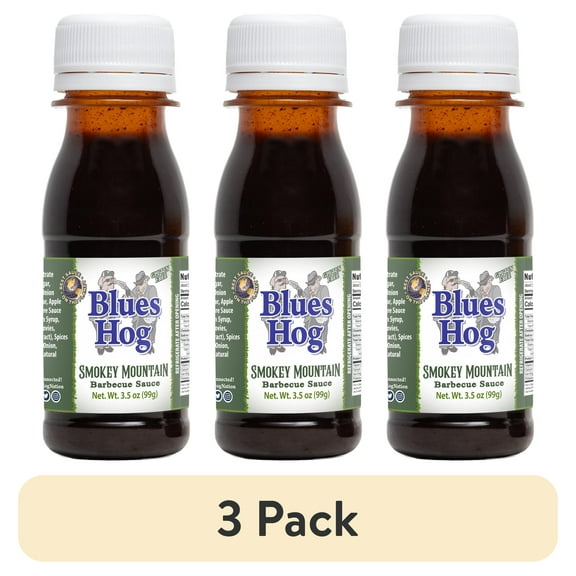 (3 pack) Blues Hog Smokey Mountain BBQ Sauce, Gluten-Free, 3.5 oz