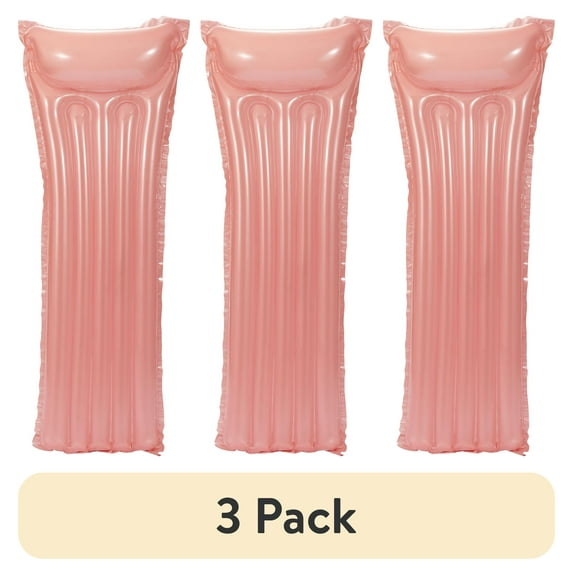 (3 pack) Bluescape Pink Transparent Air Mat, Inflatable Pool Float, Age 14 & up, Unisex