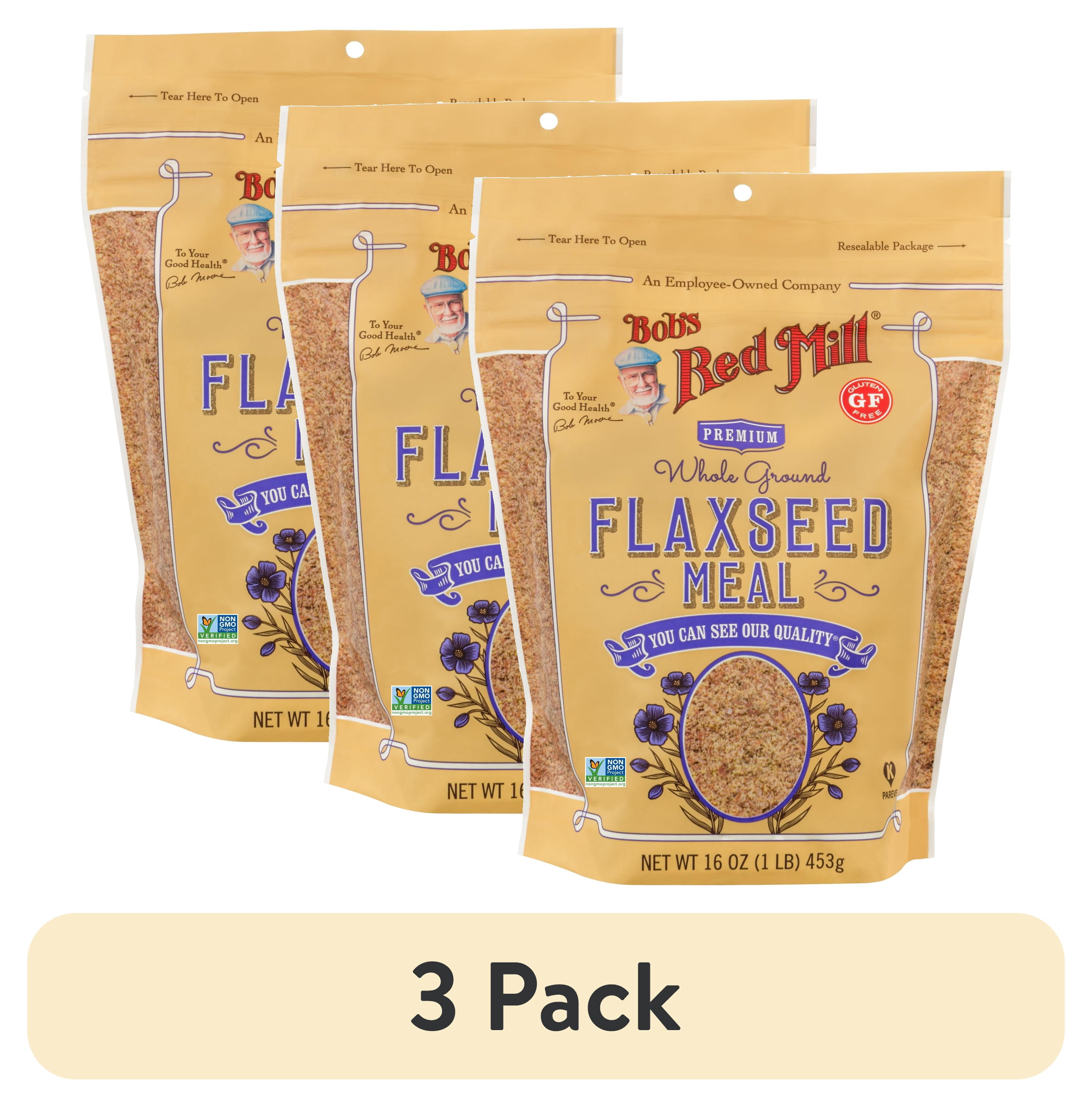 (3 pack) Bob's Red Mill Flaxseed Meal, 16 oz Bag