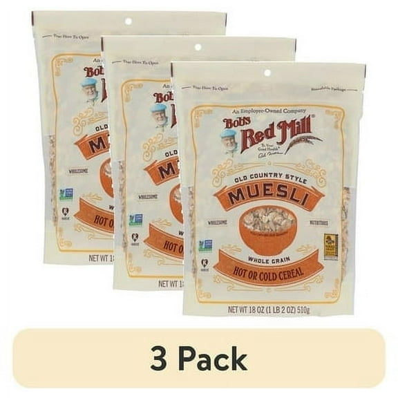 (3 pack) Bob's Red Mill Old Country Style Muesli, 18 oz Shelf-Stable Bag