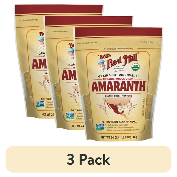 (3 pack) Bob's Red Mill Organic Amaranth Grain 24 oz
