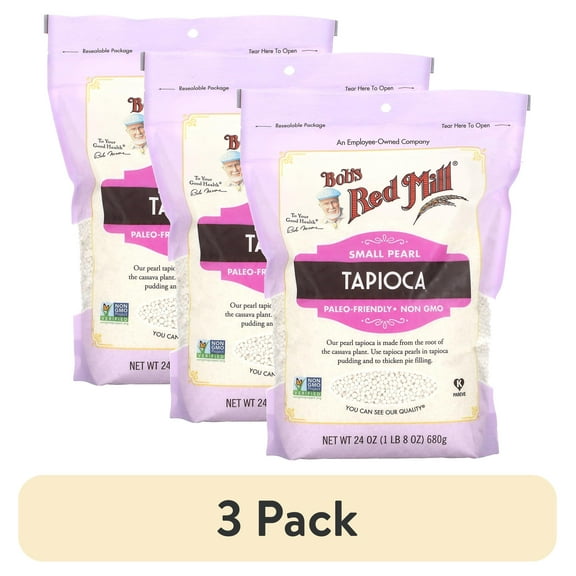 (3 pack) Bob's Red Mill Small Pearl Tapioca, 24 oz (680 g)