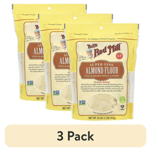 (3 pack) Bob's Red Mill Super Fine Almond Flour, 16 oz Resealable Bag