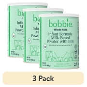 3 pack Bobbie Whole Milk Formula Paraben-Free Gluten-Free, Organic, No Artificial Flavors, No Artificial Colors Shelf-Stable Powders Baby Formula with Lactose, 14.1 oz Can 1 Pack