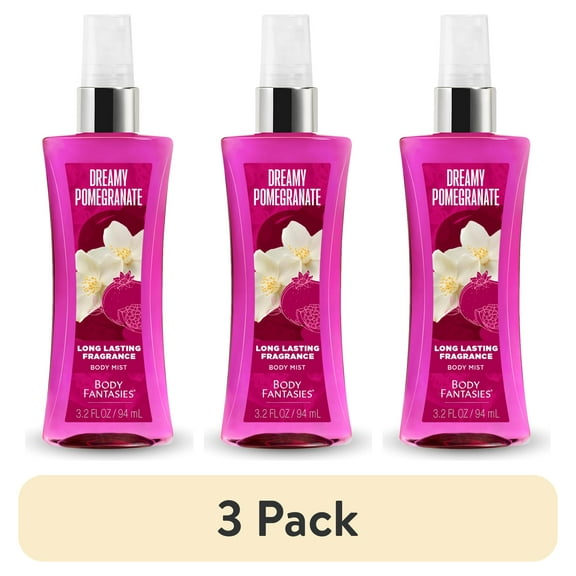 (3 pack) Body Fantasies Dreamy Pomegranate Body Spray for Women , 3.2 fl oz
