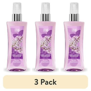 (3 pack) Body Fantasies Lilac Body Spray for Women, 3.2 fl oz