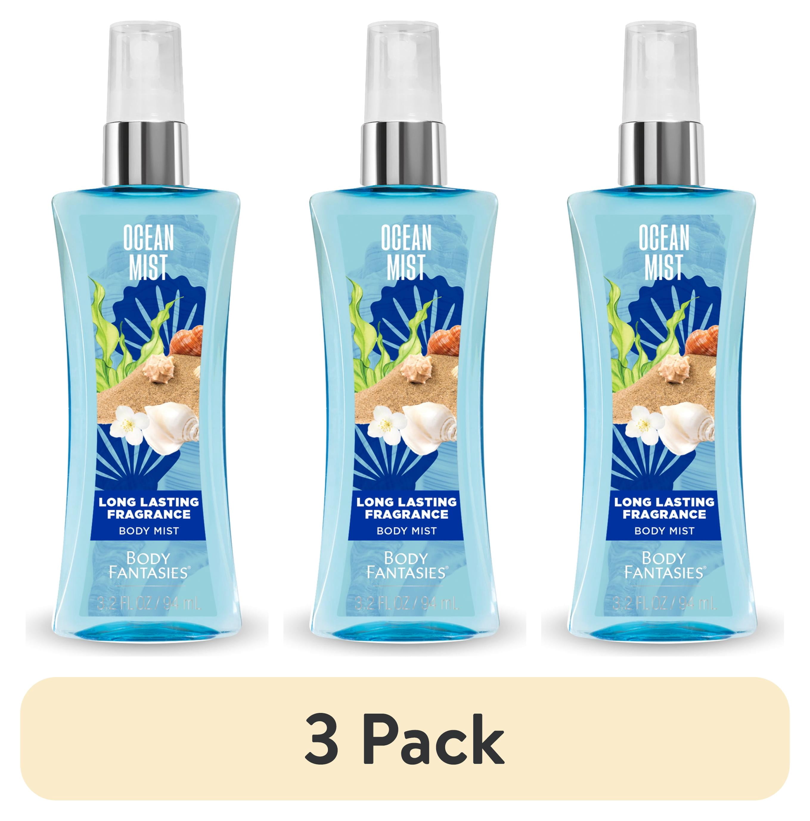 (3 pack) Body Fantasies Ocean Body Spray for Women, 3.2 fl oz