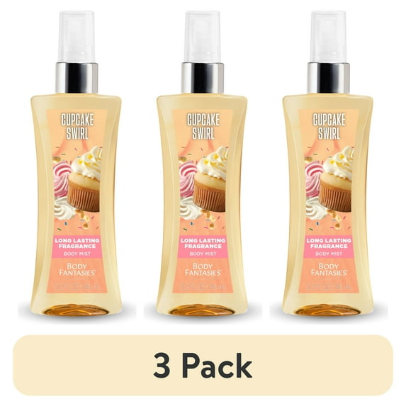(3 pack) Body Fantasies Cupcake Swirl Fragrance Body Spray, 3.2 fl oz