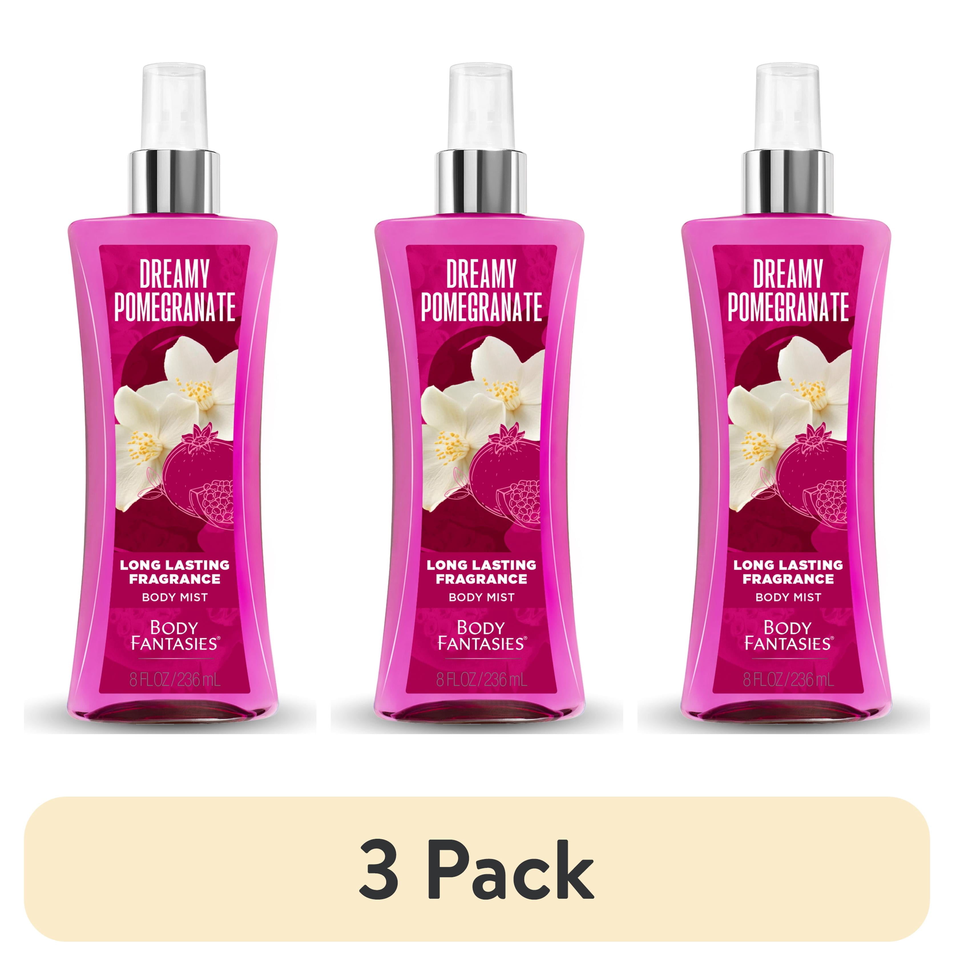 (3 pack) Body Fantasies Dreamy Pomegranate Fragrance Body Spray, 8 fl oz