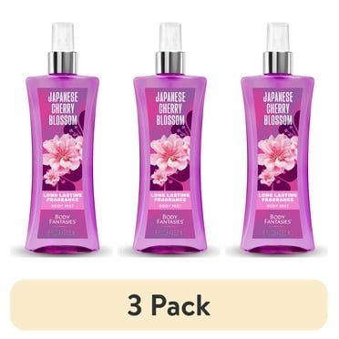(3 pack) Body Fantasies Signature Fragrance Body Spray, Japanese Cherry Blossom, 8 fl oz