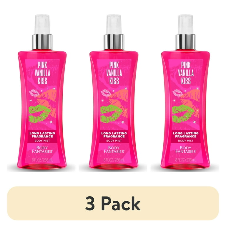 3 pack) Body Fantasies Signature Pink Vanilla Kiss Fantasy Body