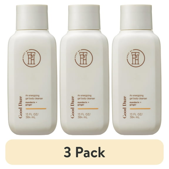 (3 pack) Body by TPH Hydrating Body Wash with Ginger, Ashwagandha & Orange Peel Extract for Dry Skin, 13 oz