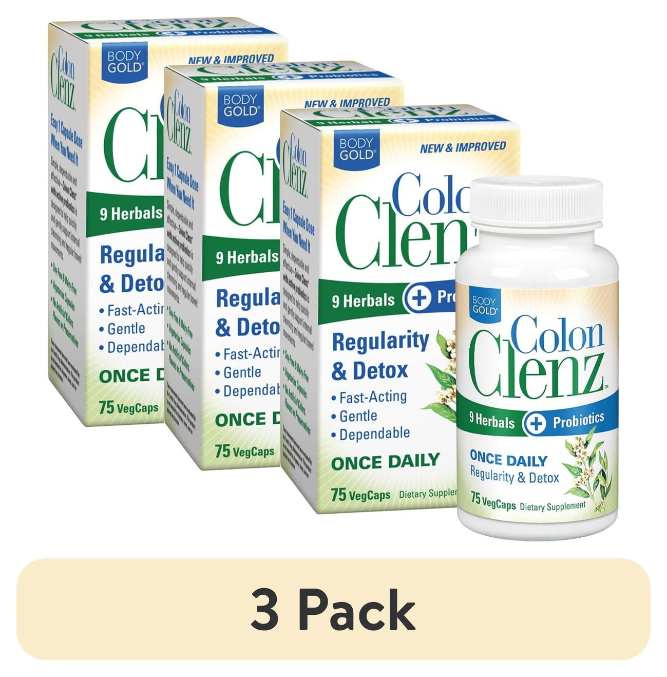 HERB CLEANSE 6本セット 3 pack) BodyGold Colon Clenz Regularity & Detox Formula | Once