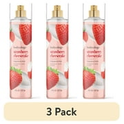 3 pack Bodycology Fragrance Body Mist, Strawberry Cheesecake, 8 fl oz