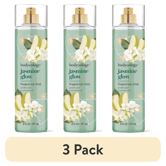 (3 pack) Bodycology Long-Lasting Fragrance Body Mist, Jasmine Glow, 8 fl oz