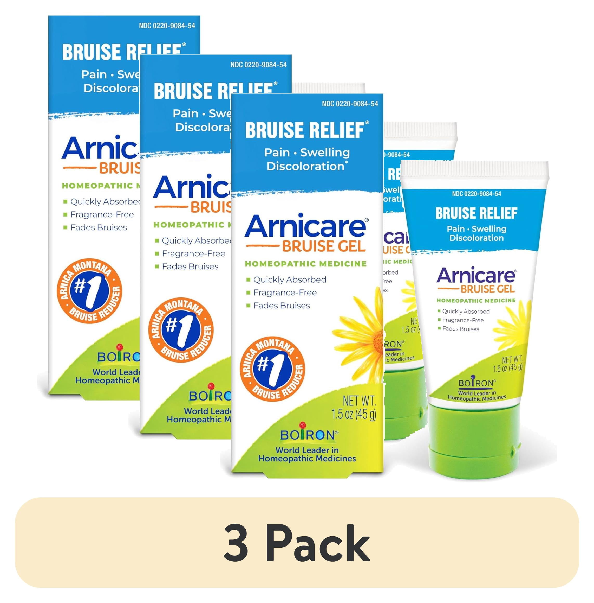 (3 pack) Boiron Arnicare Bruise Gel, Homeopathic Medicine for Bruise Relief, Pain, Swelling, Discoloration, 1.5 oz