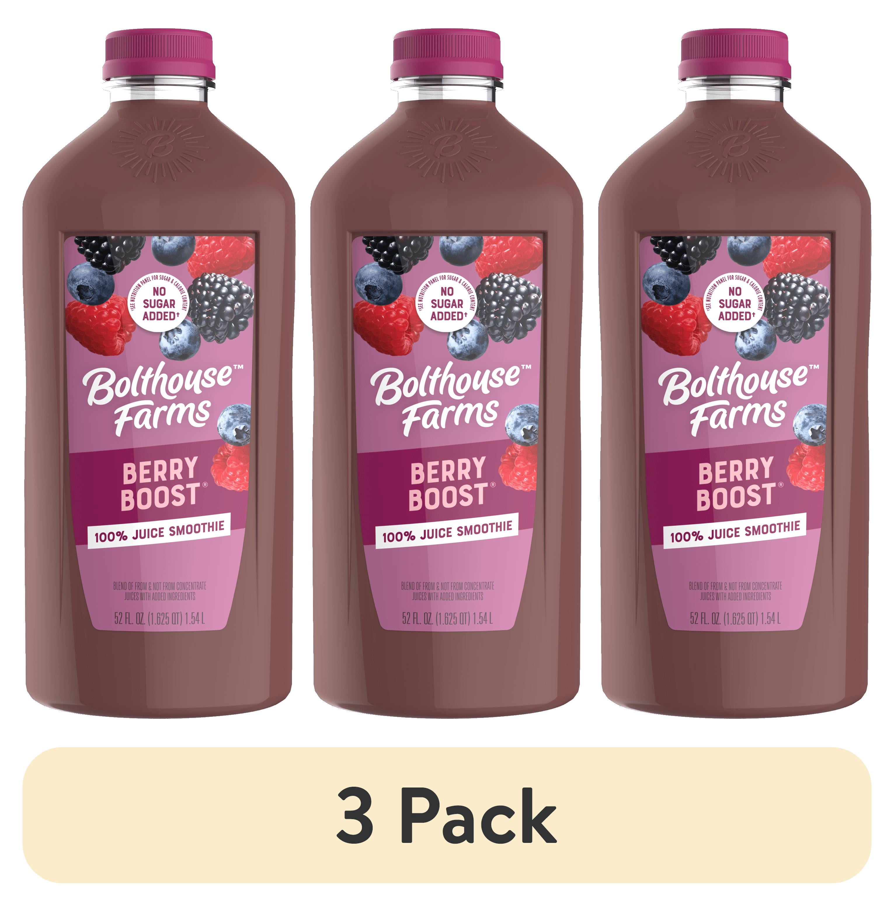 (3 pack) Bolthouse Farms Berry Boost Fruit Juice Smoothie, 52 oz ...