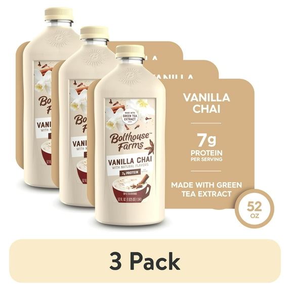 (3 pack) Bolthouse Farms Perfectly Protein Vanilla Chai Tea Drink, 52 fl. oz. Bottle