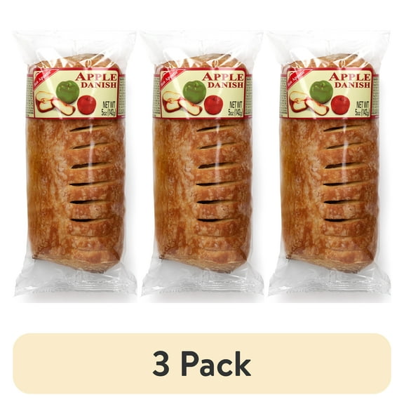 (3 pack) Bon Appetit Shelf-Stable Apple Danish, 5 oz