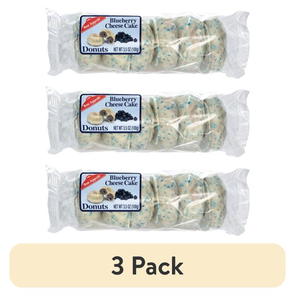 (3 pack) Bon Appetit Blueberry Donuts, 3.5 oz, 6 Count