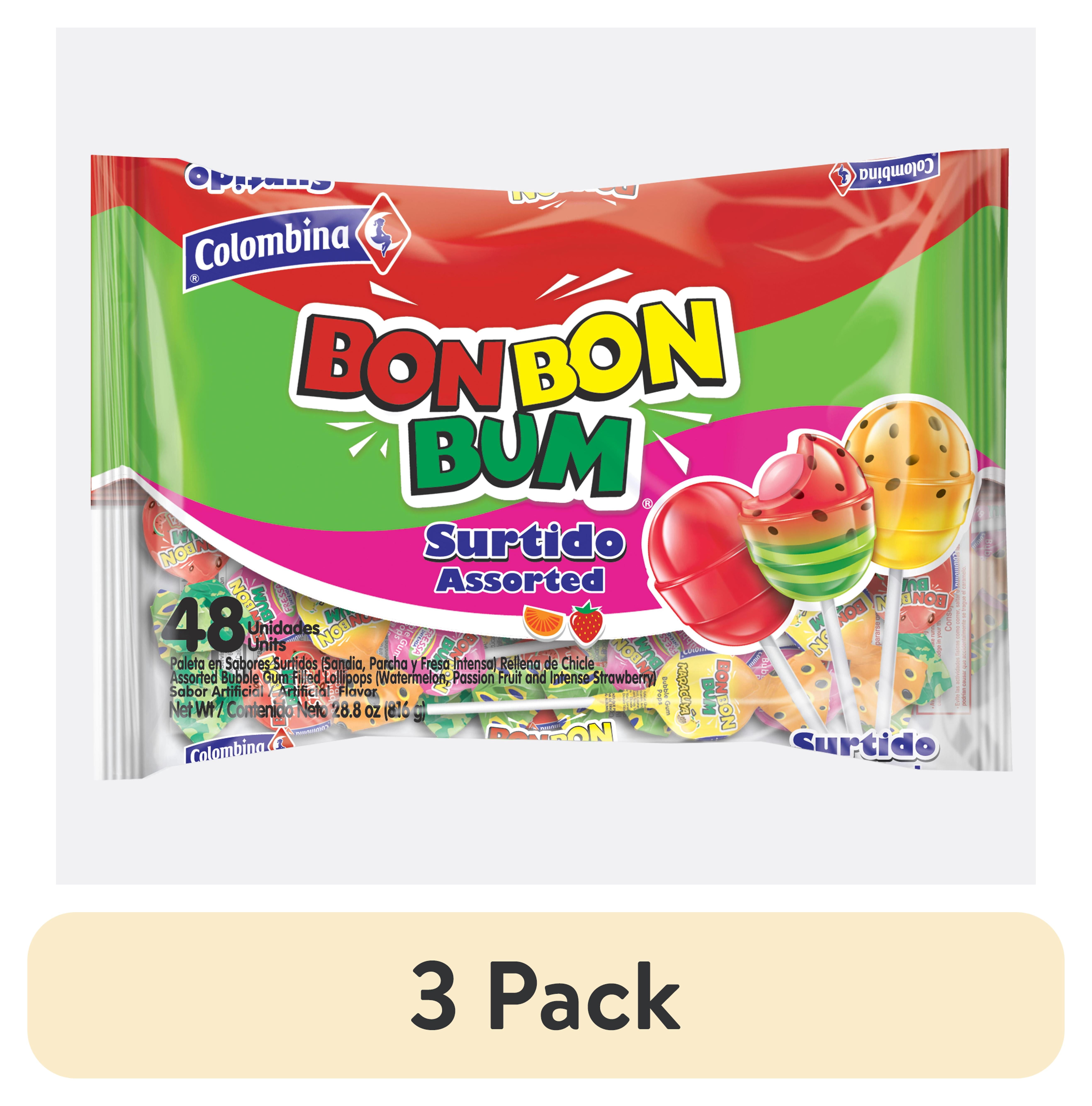 Gluten-Free Bon Bon Bum Surtido Variety pack Lollipops With Bubble