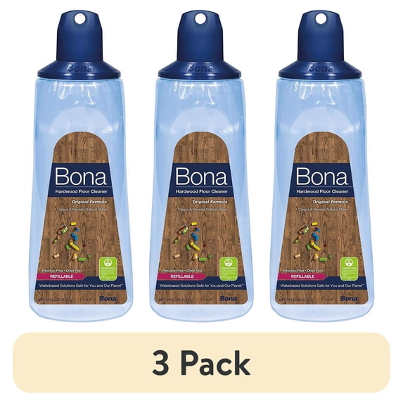 (3 pack) Bona Hardwood Floor Cleaner Refillable Cartridge - Concentrate - 2 Pack, 34 oz
