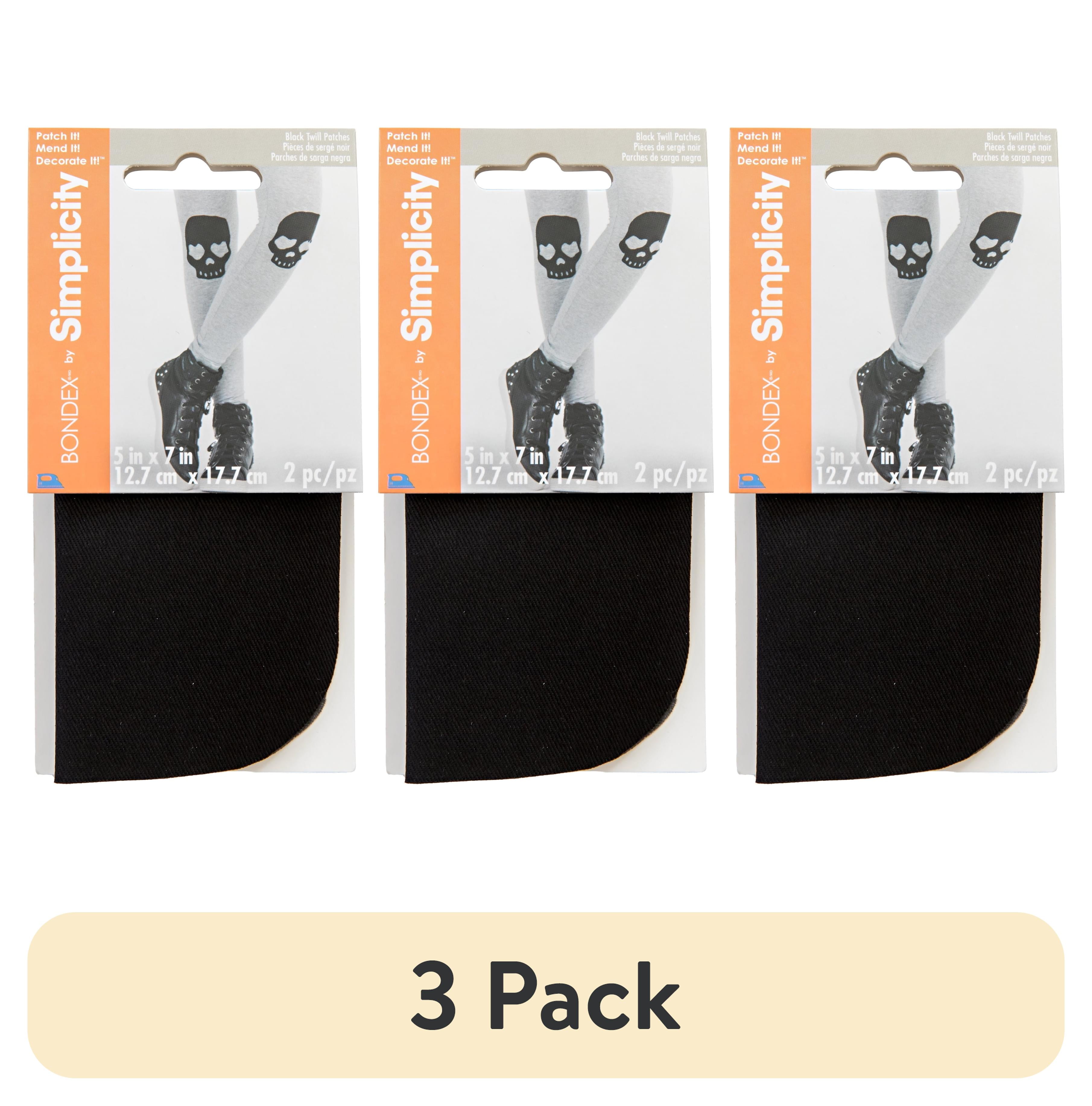 (3 pack) Bondex Black 5"x7" Twill Iron-On Patches, 2 Pieces