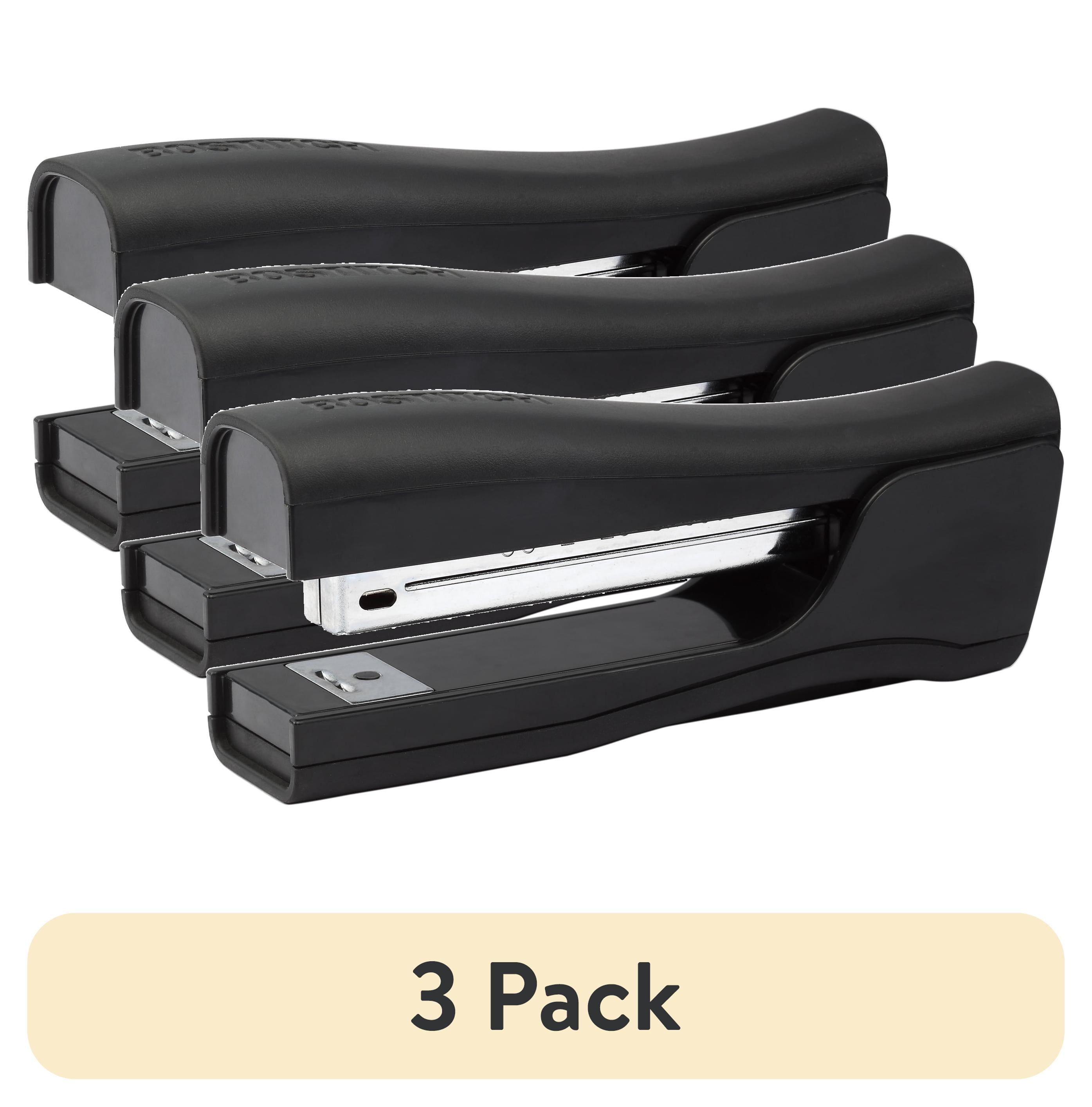 (3 pack) Bostitch Eco-Friendly 4-in-1 Manual Standup Stapler, Built-in Remover, Pencil Sharpener and Staple Storage.