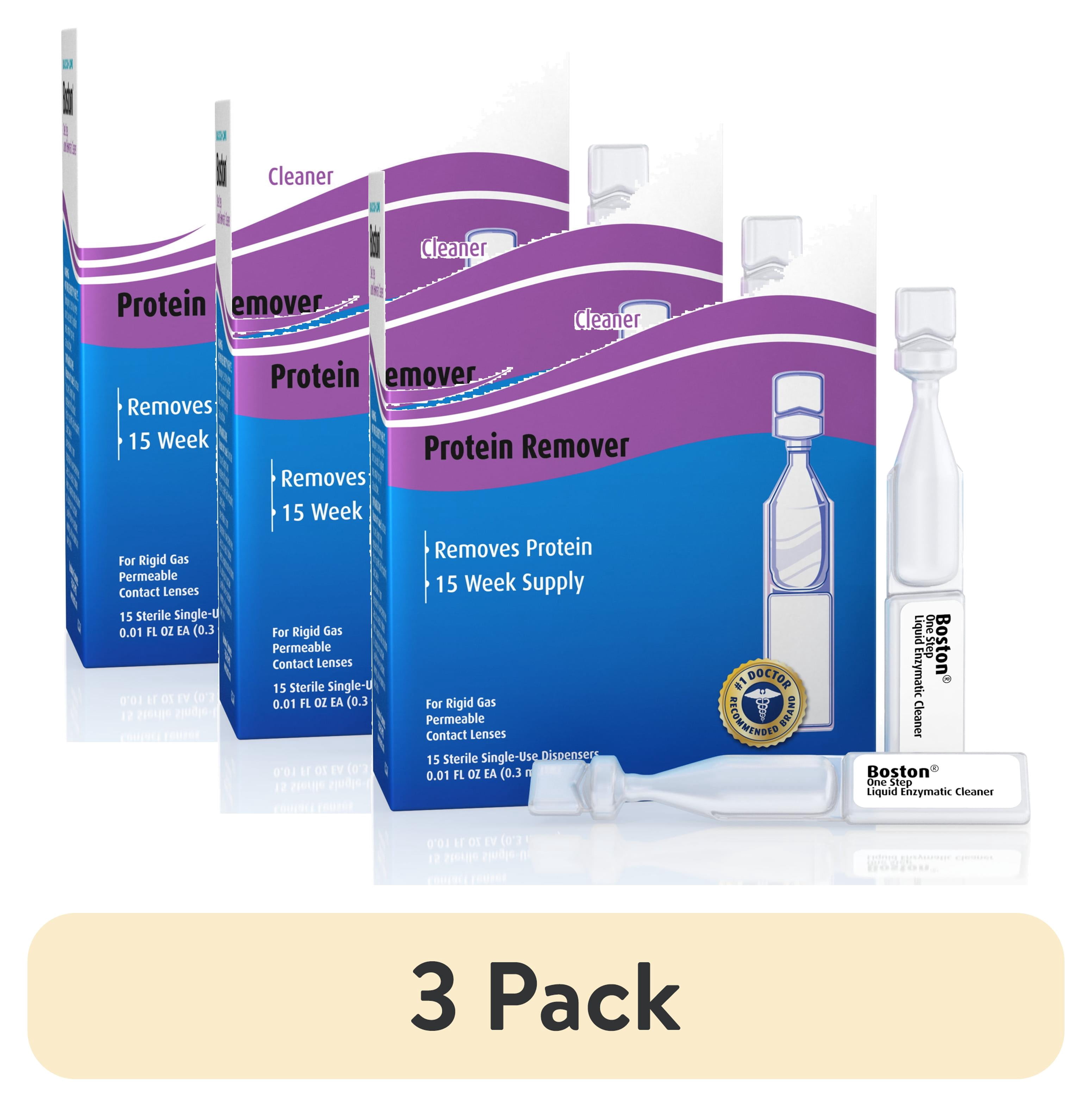 (3 pack) Boston One Step Liquid Enzymatic Cleaner – from Bausch + Lomb, 15 Sterile Single-Use Dispensers