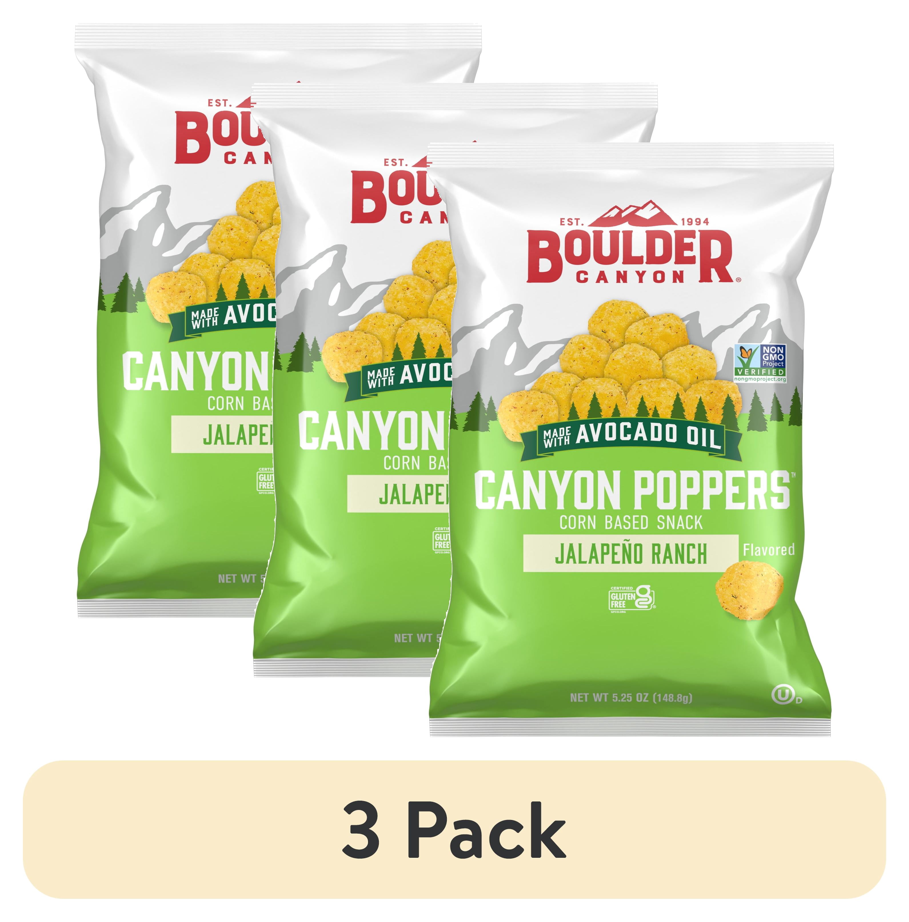 (3 pack) Boulder Canyon Jalapeno Ranch Canyon Poppers, 5.25oz Bag