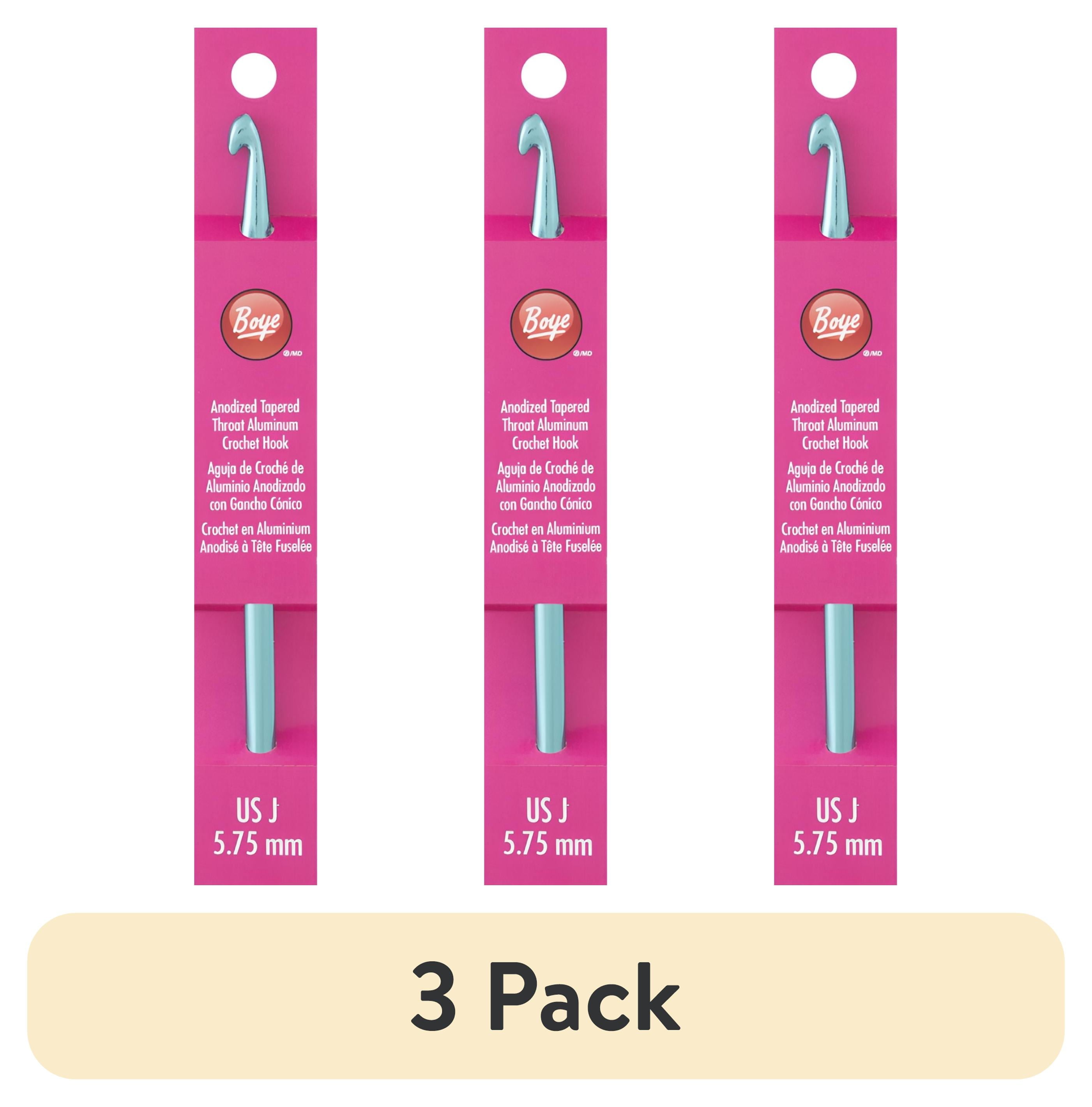 (3 pack) Boye Crochet Hook 6" Aluminum Size J Blue