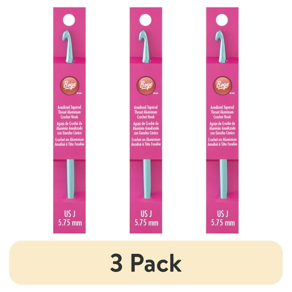 (3 pack) Boye Crochet Hook 6" Aluminum Size J Blue