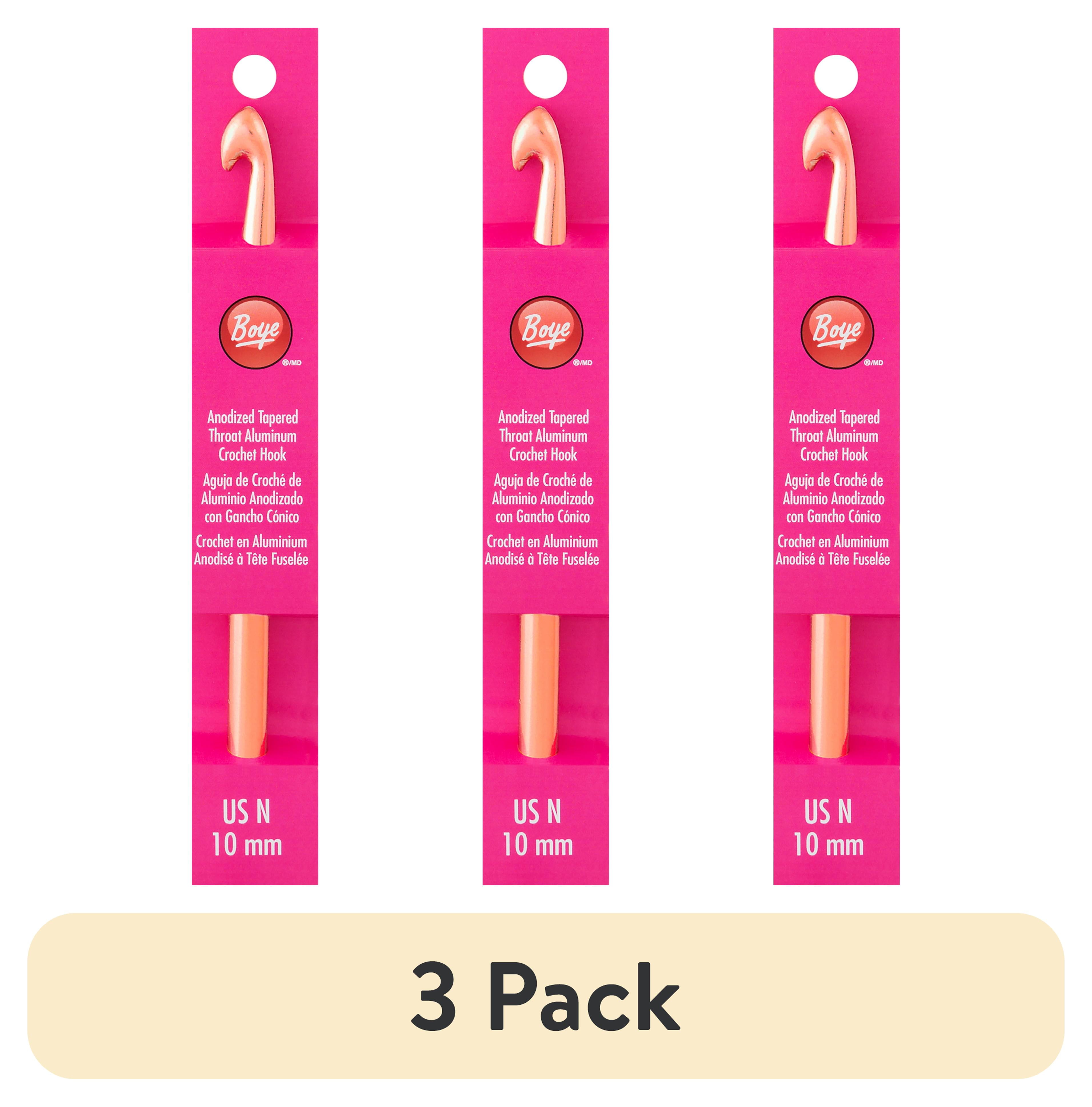 (3 pack) Boye Gold Crochet Hook 6" Aluminum Size N