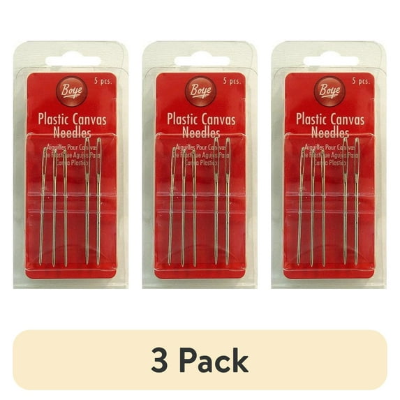 (3 pack) Boye Plastic Canvas Needles, 5 Pack, Sizes 16 and 18