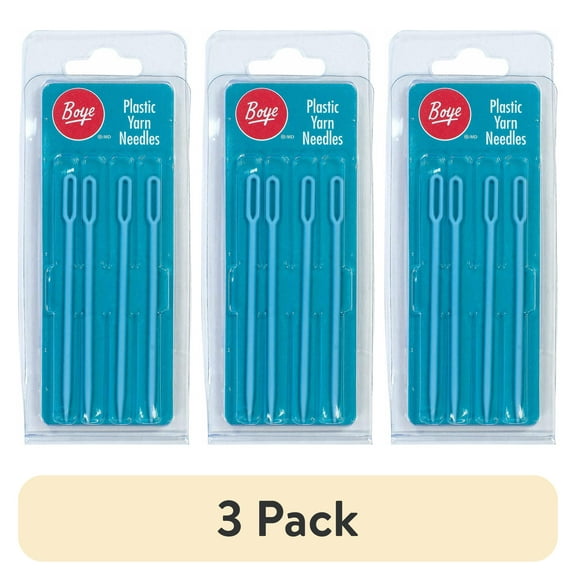 (3 pack) Boye Plastic Yarn Needle, 4 Pack, Blue