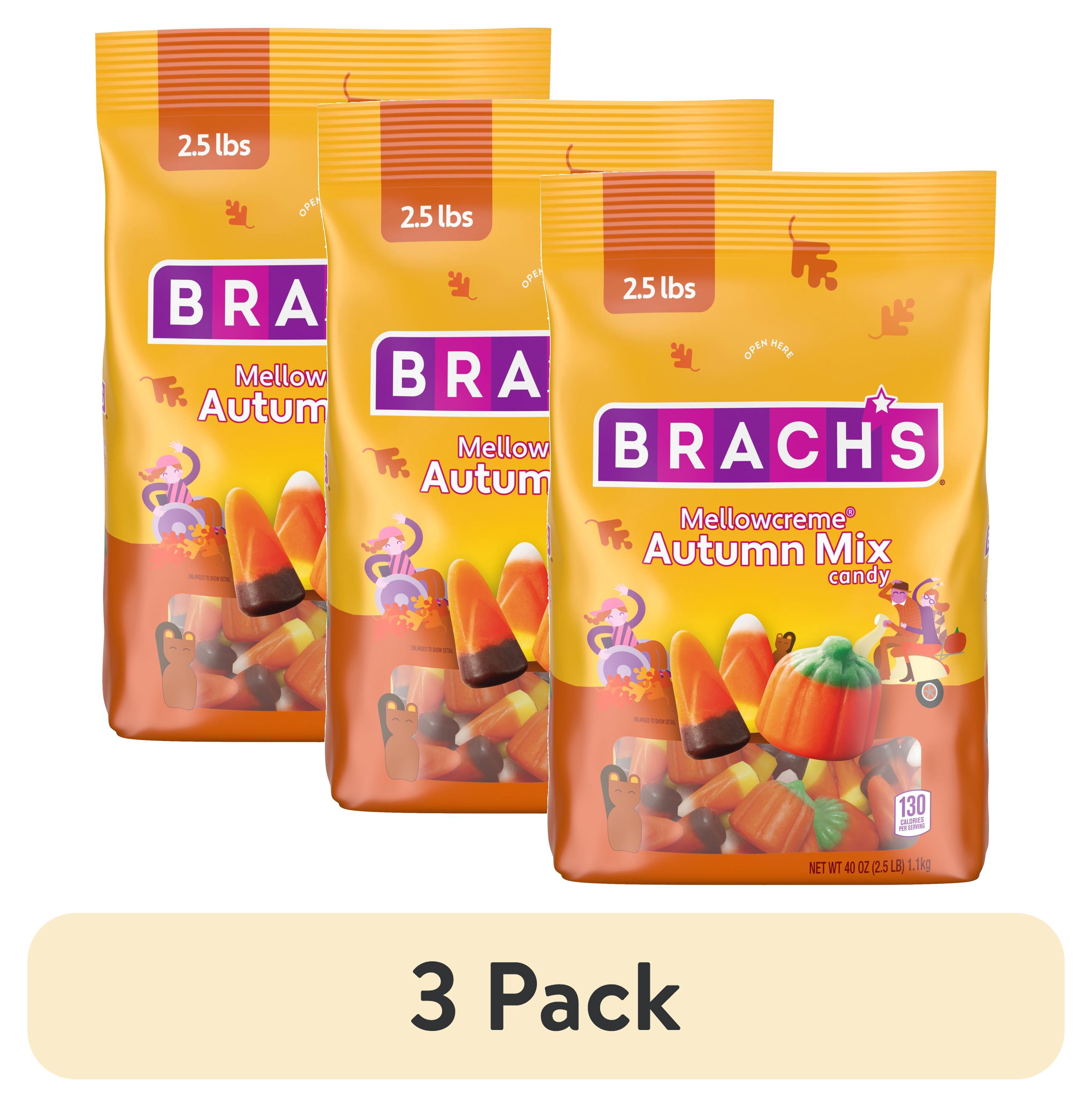 (3 pack) Brach's Assorted Flavors Autumn Mix Candy, Halloween Candy, 40 oz Bag