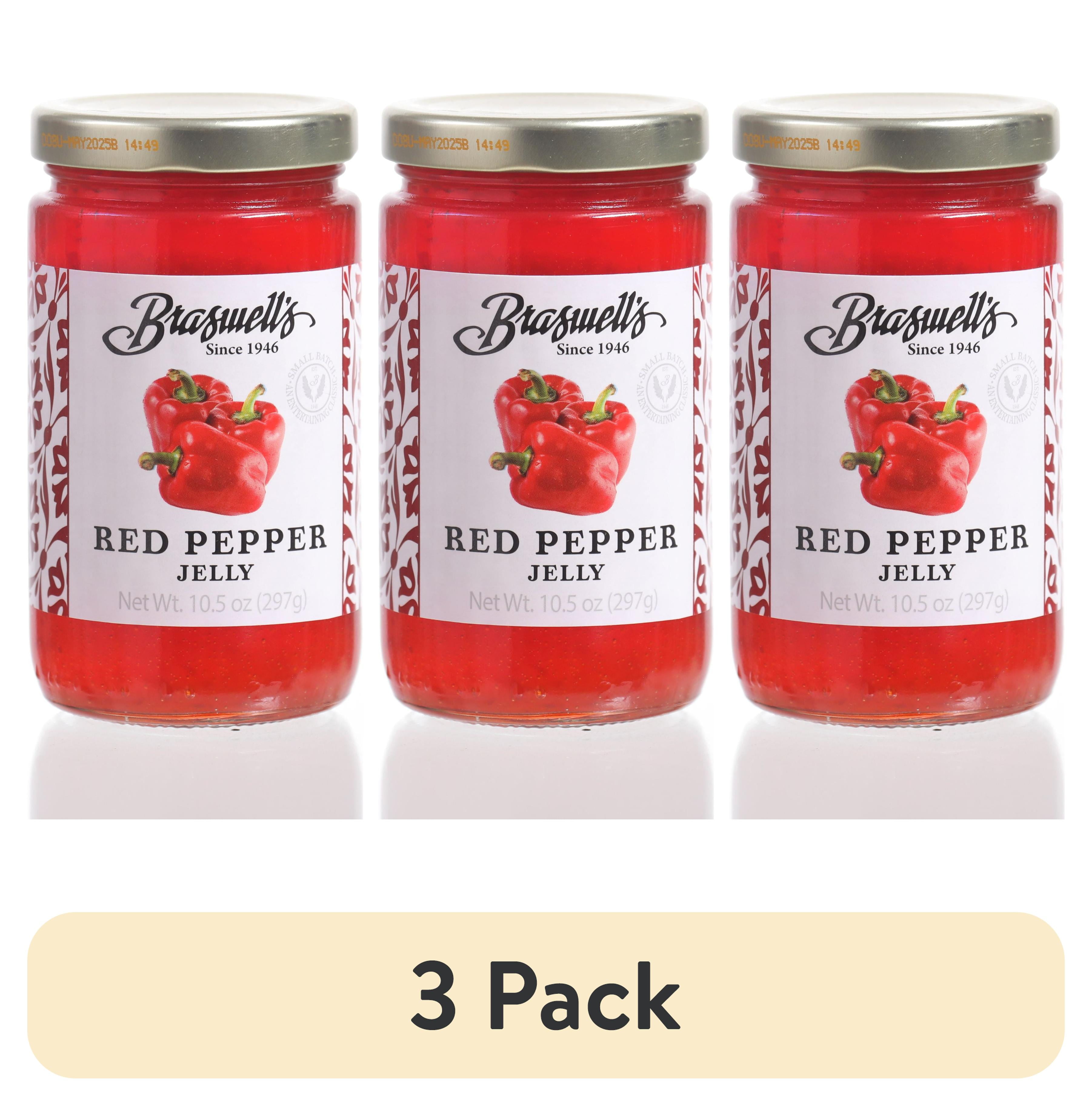 (3 pack) Braswell Red Pepper Jelly Spread, 10.5 oz Glass Jar
