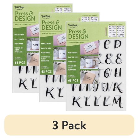 (3 pack) Brea Reese Rub-on Transfer Letters, Casual Font