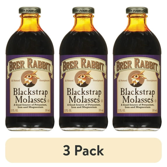 (3 pack) Brer Rabbit Molasses, Blackstrap, 12 oz