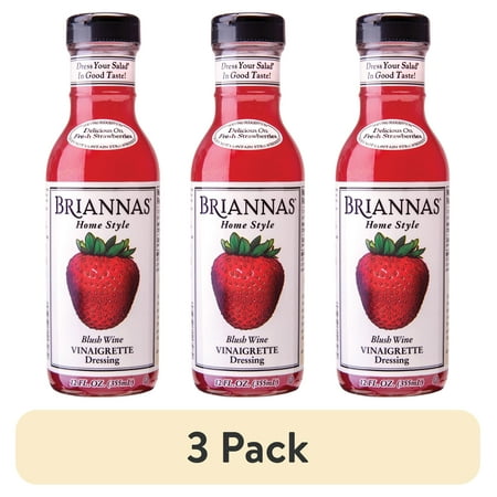 (3 pack) Brianna’s Home Style Blush Wine Vinaigrette Salad Dressing, 12  fl oz