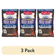 (3 pack) Bridgford 100% Beef Sweet Baby Ray's Sweet Teriyaki Beef Jerky 10oz Resealable Bag
