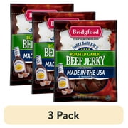 (3 pack) Bridgford Sweet Baby Ray Garlic Beef Jerky, 2.85 OZ