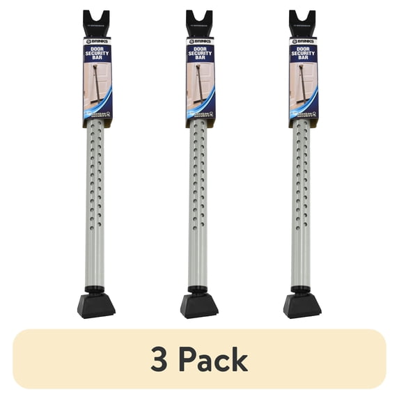 (3 pack) Brinks Commercial Steel Adjustable 25in-43in Heavy-Duty Security Bar