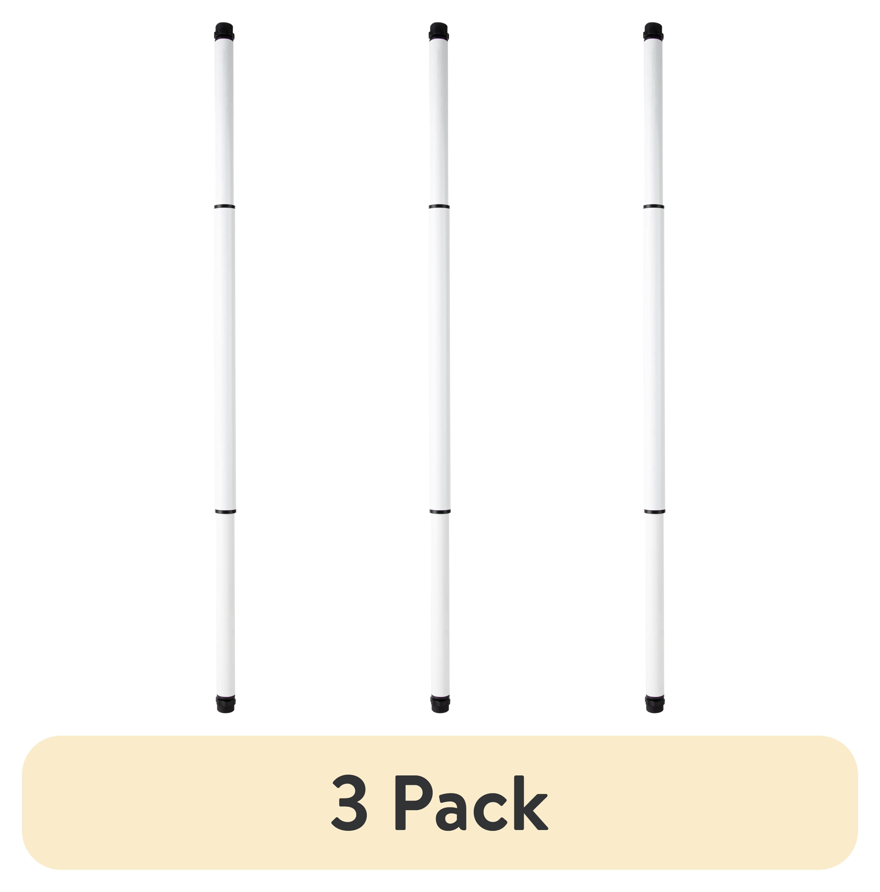 (3 pack) Brinks Steel Adjustable Window Security Bar with Brackets 15.5" to 34", White