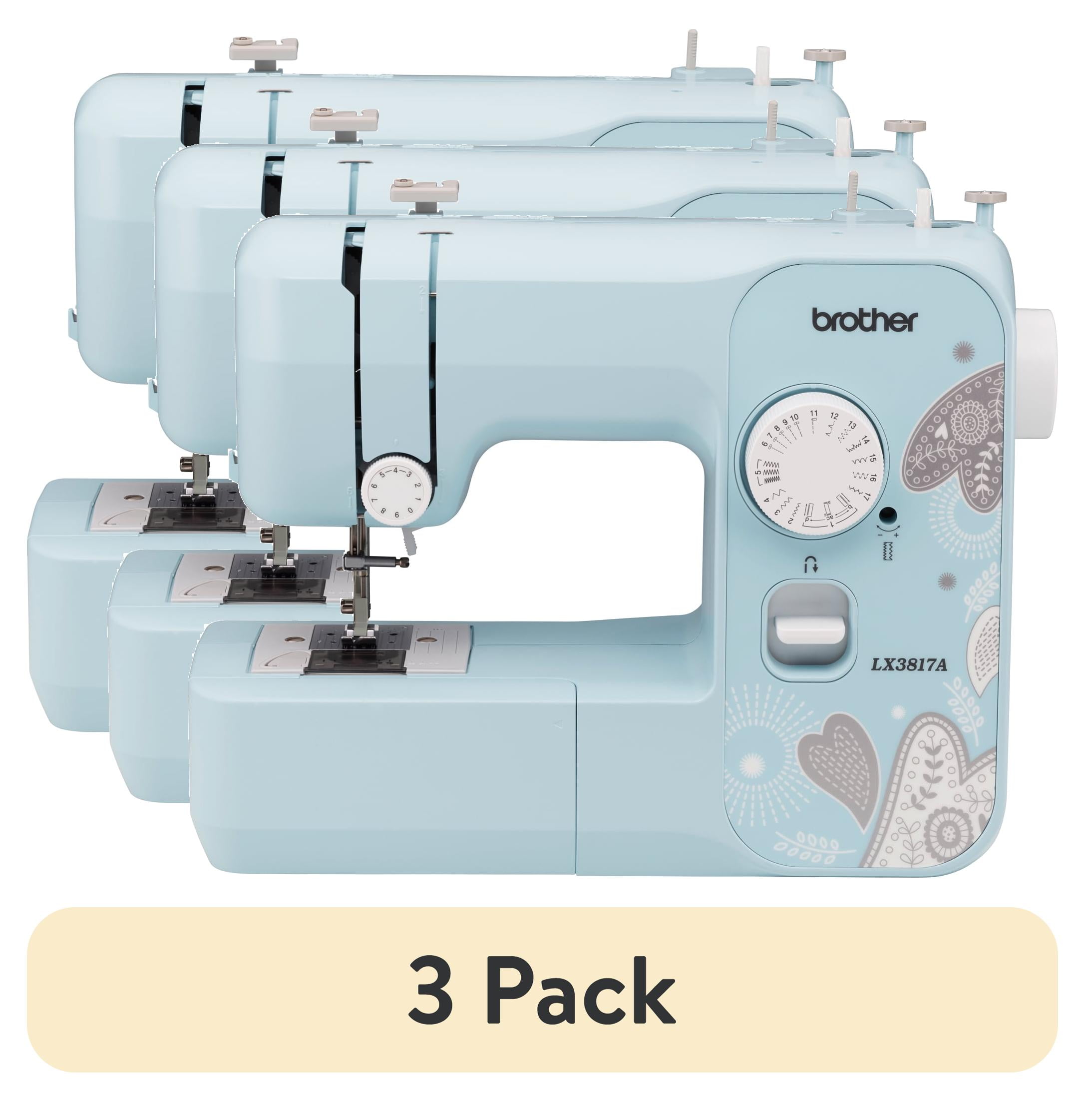 (3 pack) Brother LX3817A 17-Stitch Portable Full-Size Mechanical Sewing Machine, Aqua