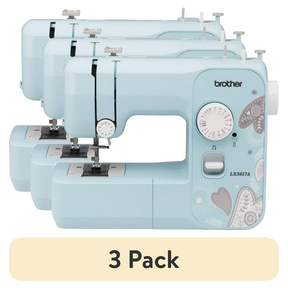 (3 pack) Brother LX3817A 17-Stitch Portable Full-Size Mechanical Sewing Machine, Aqua